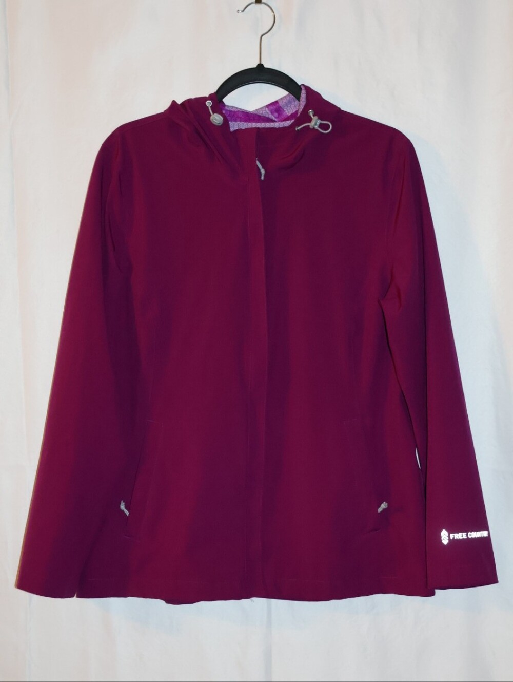 Free Country Dark Berry/Magenta Waterproof Rain Jacket.